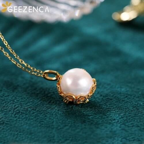 925 Sterling Silver Pearl Gold-plated Pendant Fine Jewelry Women Simple Trendy Elegant Gift Necklace Pendants Without Chain
