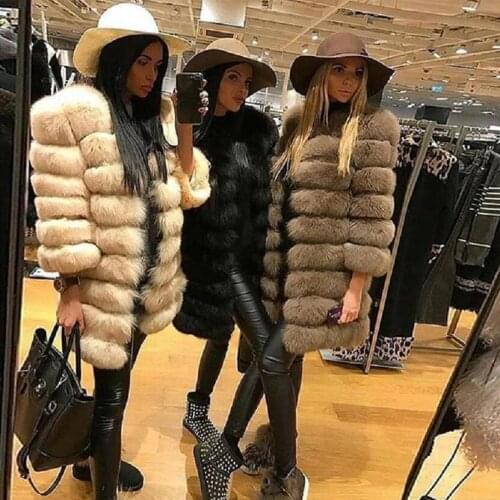 QURLMAE Gray Fur Coats