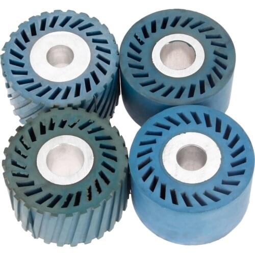 1pc 86*50mm Rubber Wheel Solid Grooved Rubber Contact Wheel For Belt Grinder Sander Polishing Chamfering Grinding Wheel Belt