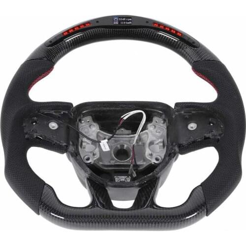 Steering Wheel Carbon Fiber LED Shift Lights Display Steering Wheel Fit for Dodge Challenger/Charger SRT HELLCAT