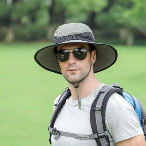 Unisex Fishing Hat Big Foldable Wide Brim Fisherman Hat Outdoor Hunting Hiking Cap Breathable Mesh Sun Visor Panama Hats