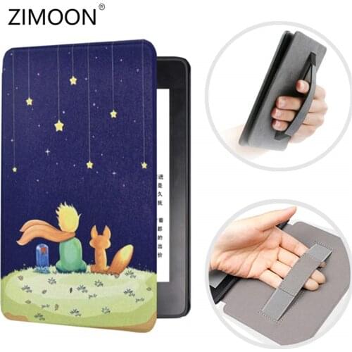 Case for All-New Kindle 10th Gen 2019 Release Thinnest Protective Smart Cover Print PU Leather Hand Strap Case for Kindle J9G29R
