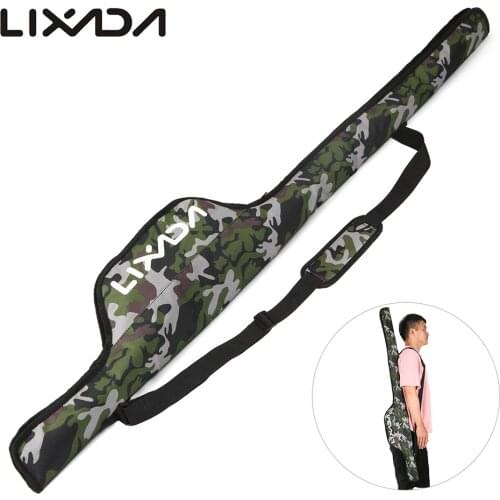 Lixada 55 Inch Fishing Rod Bag Portable Folding Fishing Pole Tackle Protective Cover Case Storage Bag Durable case for rods