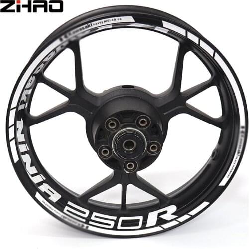 Motorcycle wheel decals Reflective stickers rim stripes For Kawasaki NINJA250 NINJA250R ninja250
