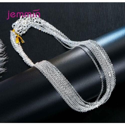 Wholesale 30pcs/Lot Women 925 Sterling Silver Necklaces Exquisite Finding Making Chain Accessory Christmas DIY Jewelry Gifts