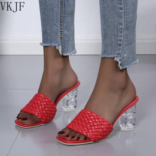 2021 New Womens Brand Summer Slippers High Quality Woven Open Toe Casual Slippers Casual Sandals Female Beach Flip Flops