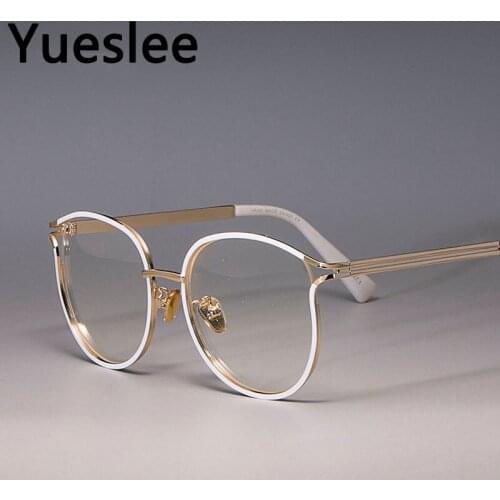 45257 Anti Blue Light Glasses Women Metal Retro Round Glasses Frame Men Women Optical Fashion Computer Eyeglasses