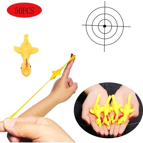 1-50Pcs Creative Ejection Chicken Toy Light Rubber Finger Prank Flying Toy tricky toys joke gifts magic grow capsule squishy