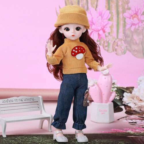 30cm Fashion Babies Doll Toys For Girls1/6 BJD Dolls Body Make-up 3D Eyes Beautiful Princess Session Tiny Clothes Dress Bonecas