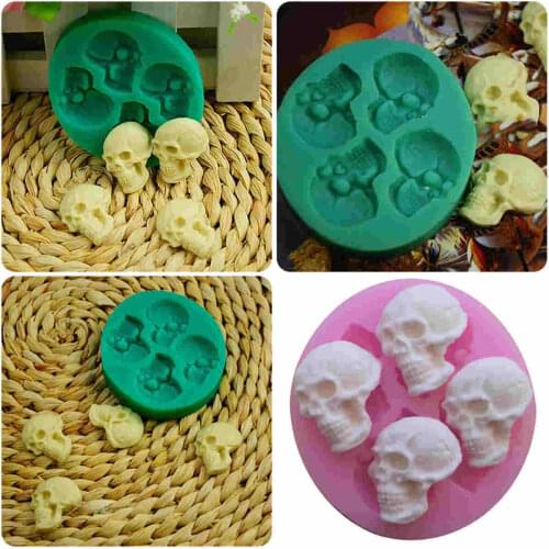 1 x Silicone Skull Head Fondant Cake Mould Chocolate Mold Halloween Party Decoration