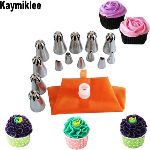 KAYMIKLEE 16PCS/SET Steel Nozzle Cake Balls Nozzles Decoration Cake Decorating Piping Tips Pastry Nozzles CS130