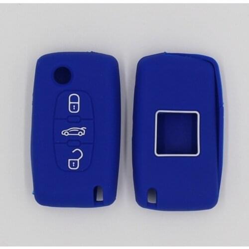 2PC Key Case For Peugeot 5008 207 208 3008 307 Rifter Silicone Key Holder Keychain For Citroen C2 C5 X7 Berlingo C3 C4