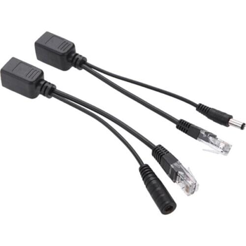 20pcs (10pair) POE Splitter POE Injector POE Switch Cable CCTV Adapter Tape Screened 12V Power Supply Cable 24V 48V