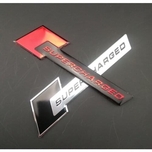 3D Metal Racer SuperCHARGED Car Shape Badge Sticker for Land Rover Porsche Cayenne Macan Macan S Panamera Cayman Carrera