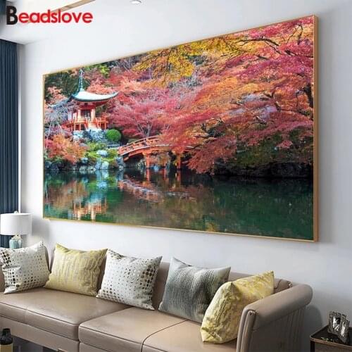 Diamond Mosaic Picture Daigo Temple, Japanese Buddhism Rhinestone Diamond Painting Cross Stitch Embroidery Needlework S62