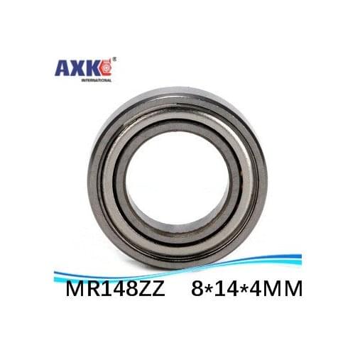 AXK High Quality MR148 Z MR148ZZ L-1480ZZ 8X14X4 mm metric miniature shielded deep groove ball bearing ABEC-3 Z2