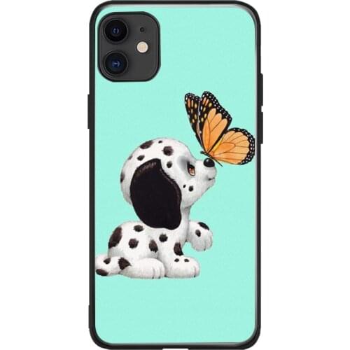 Phone cover cases for iphone 6 6S 7 8 Plus X Xs XR 11 12 Mini Pro Max 5 5S SE 2020 Soft Silicone Dalmatian Dog Butterfly