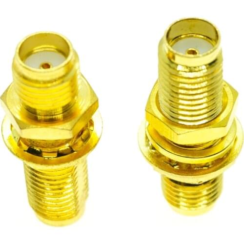 SMA 2 Dual Female Connector Socket SMA Female To SMA Female Plug O-ring Bulkhead Panel Mount Nut Gold Plated Brass RF Coaxial