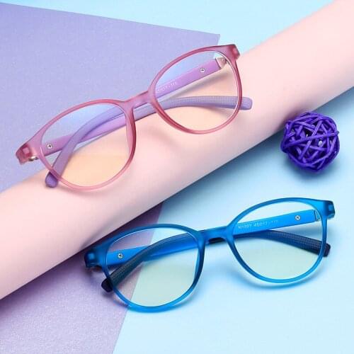 Round Kids Computer Glasses for Boy Girls Retro Anti Blue Ray Children Eyeglasses Frame Soft 360 Whirling Legs Baby Gafas 2020