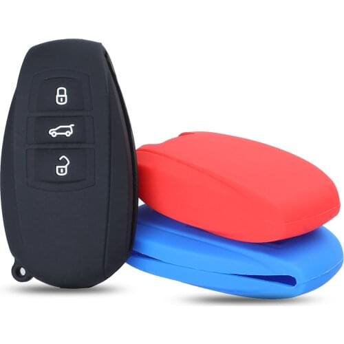 Kutery Silicone Rubber Car Key Cover Case For VW/Volkswagen Touareg Remote Key Shell Protecor 3Buttons Replacement