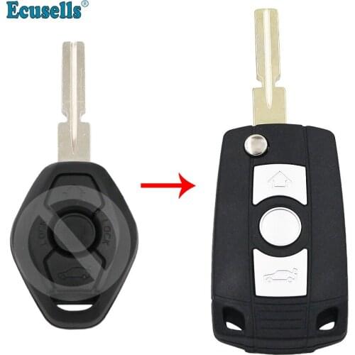 3 button modified folding Flip Remote Key Fob shell case for BMW 3 5 7 series E81 E46 E39 E63 E38 X5 Z3 Z4 HU58 uncut blade