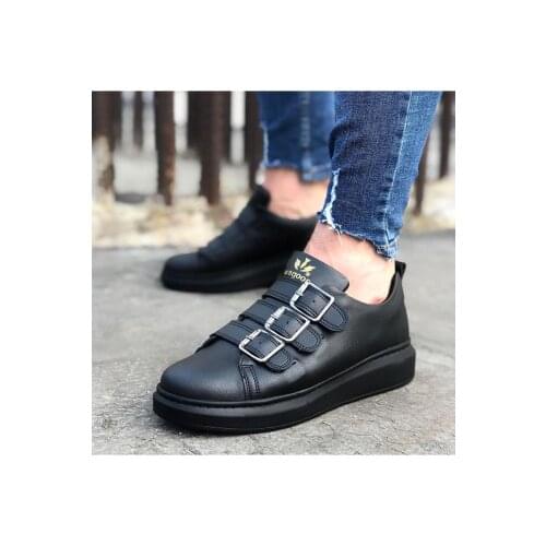 Wagoon WG050 Coal Buckled Thick Bottom Men Shoes