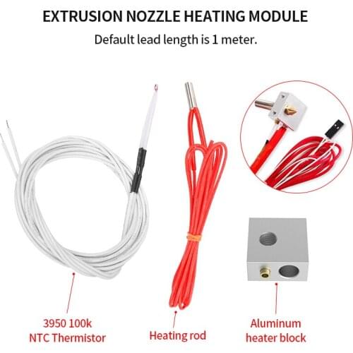 12V 40W Ceramic Cartridge Heater and 3950 100K Ohm NTC Thermistor aluminum block for Reprap Mendel MK2A MK2B 3D Printer Heatbed