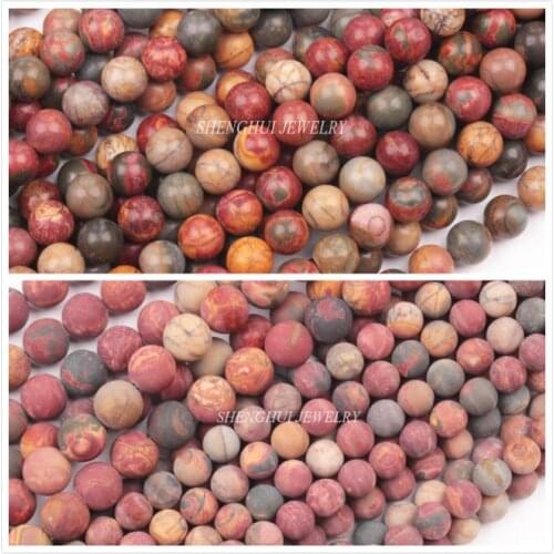 Natural Picasso Stone Smooth/Frost 4-12mm Round beads 15inch per strand , DIY Jewelry Making