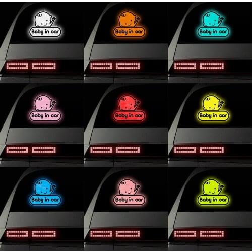 New 18.9*15.4cm Cute Baby in car Reflective Sticker Child Sticker for Car Styling Body Window Safety Warning Stickers and Decals