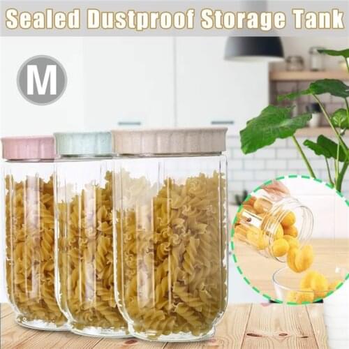 Kitchen Food Containers Grains Snacks Sealed Jar Plastic Transparent Storage Tank Dry Food Storage Box Organizers Bottles J60