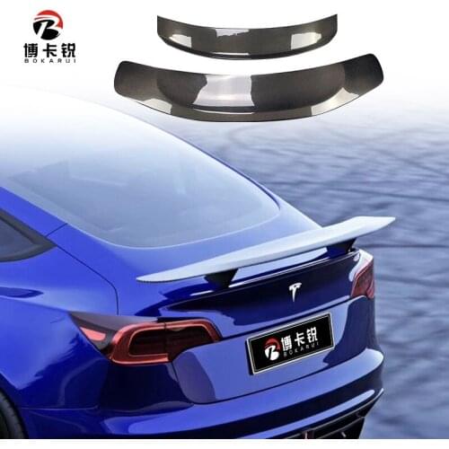 Suitable For Tesla 3 Model 3 Modified Double Layer Automobile Without Drilling Real Carbon Fiber Tail