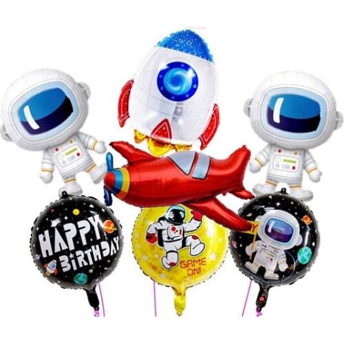 Space Party Supplies Astronaut Rocket Outer Space Planet Galaxy Universe Solar System Theme Party Aluminum Foil Balloons