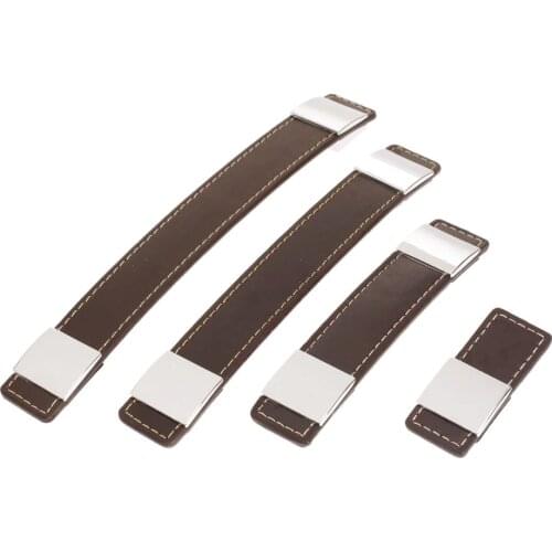 DRELD Leather Door Furniture Handles Cupboard Pull Knob Kitchen Cabinet Knobs and Handles for Furniture Single Hole/96/160/192mm