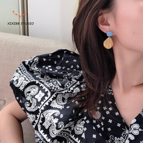 S925 Fashion needle cute and playful minority Earrings girl soft girl Earrings funny flower Earrings Earrings jewelry