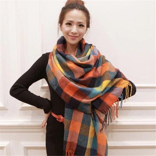 2021 Plaid Winter Scarf Women neck head Scarves Fashion Casual Scarfs Cashmere ladies shawls and wraps Bufandas Hombre