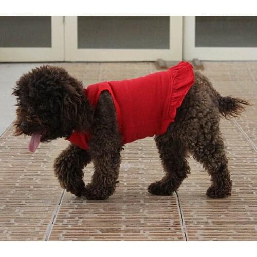 Pet Dog Cat Cute Lace Sirt Clothes T-Shirt Vest Summer Coat Puggy Clothes Apparel Free Shipping