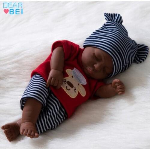 Sport Suit+30CM Black Skin New baby dolls silicone viny 10inch Reborn baby poupee boneca baby soft toy gift todder
