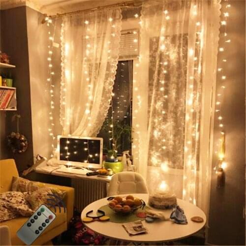 Remote 4*2.5M LED Icicle String Lights Curtain Garland for New Year House Decoration Garden Fairy Light Waterproof Indoor Lamp