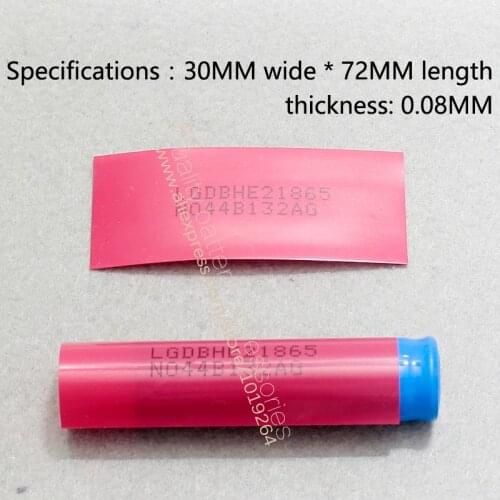 100pcs/lot 18650 battery shrink film lithium battery PVC outer packing heat shrinkable sleeve battery membrane