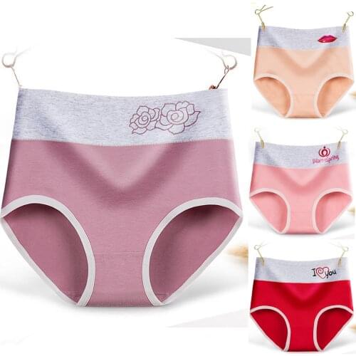 Cotton Womens Panties Sexy Underwear Patchwork Briefs For Women Plus Size Comfort Soft Underpants Comfortable Female Lingerie