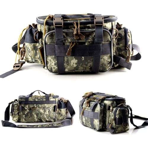 Outdoor Multifunction Fishing Bag Large Shoulder Bag Capacity Fishing Tackle Lure Bag Canvas Waist Bag