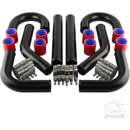 UNIVERSAL 2.5" 63MM TURBO BOOST INTERCOOLER PIPE KIT 8 PCS Aluminum PIPING