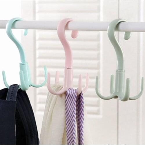 Rotatable 4-claw multi-purpose hanger hook, hanger, tie, scarf, scarf, coat rack, plastic hook, shoe rack