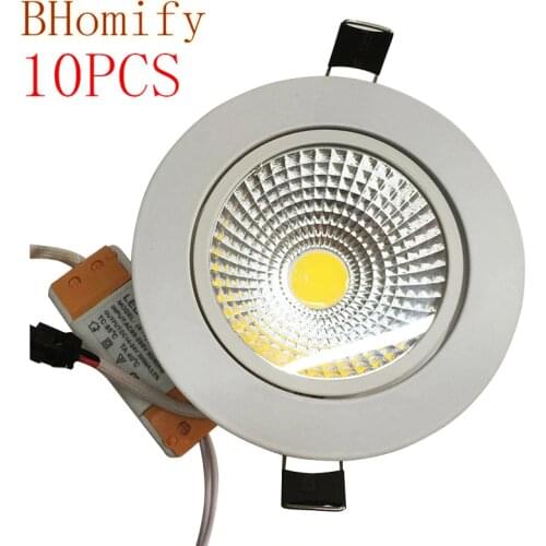 Recessed LED Ceiling Downlight 5W 7W 10W 15W 20W 25W Dimmable COB Down Light Lamp AC85V-265V White/Warm LED Spot light
