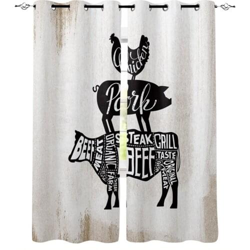 Farm Country Animal Theme Cow Pig Chicken Blackout Curtains Bedroom Blinds Drapes Window Curtains For Living Room High Shading