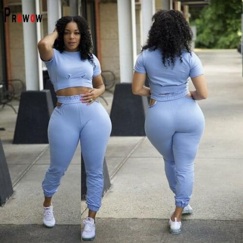 Prowow Slim Women Clothing Set Corset Tops High Waisted Full Pant Two Piece Suits for Lady 2021 New Summer Fall Female Outfits