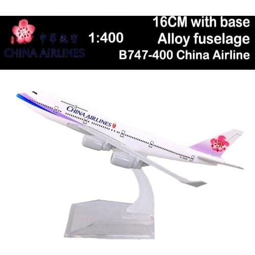 16CM 1:400 Boeing B747-400 Model China Airlines with Base Airbus Metal Alloy Aircraft Plane Airliner Display Adult Gift Souvenir