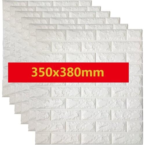 3D Brick Wall Stickers DIY Self Adhensive Decor Foam Waterproof Wall Covering Wallpaper For TV Background Kids 350x380mm
