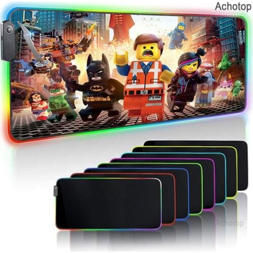 Movie Anime LED Light Gaming Mouse Pad RGB Soft Large Keyboard Cover Non-Slip Rubber Computer Carpet Desk Mat PC Game MousePad