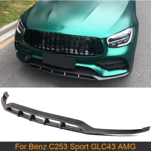 Car Front Bumper Lip Spoiler for Mercedes-Benz GLC Class C253 Sport GLC43 AMG 2020 2021 Front Lip Spoiler Splitters Carbon Fiber